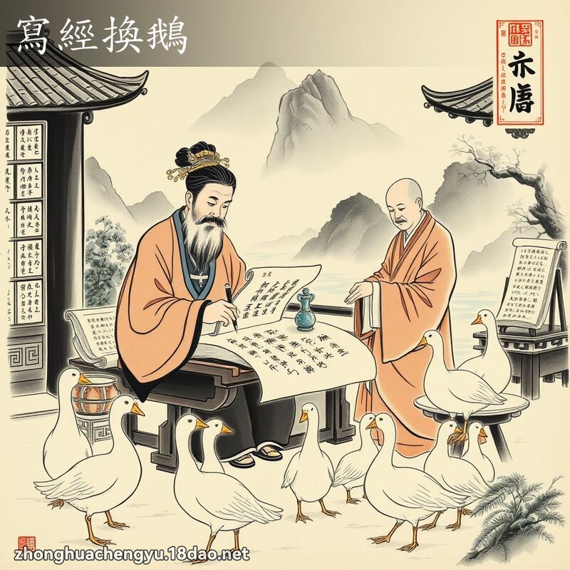 寫經換鵝 配图