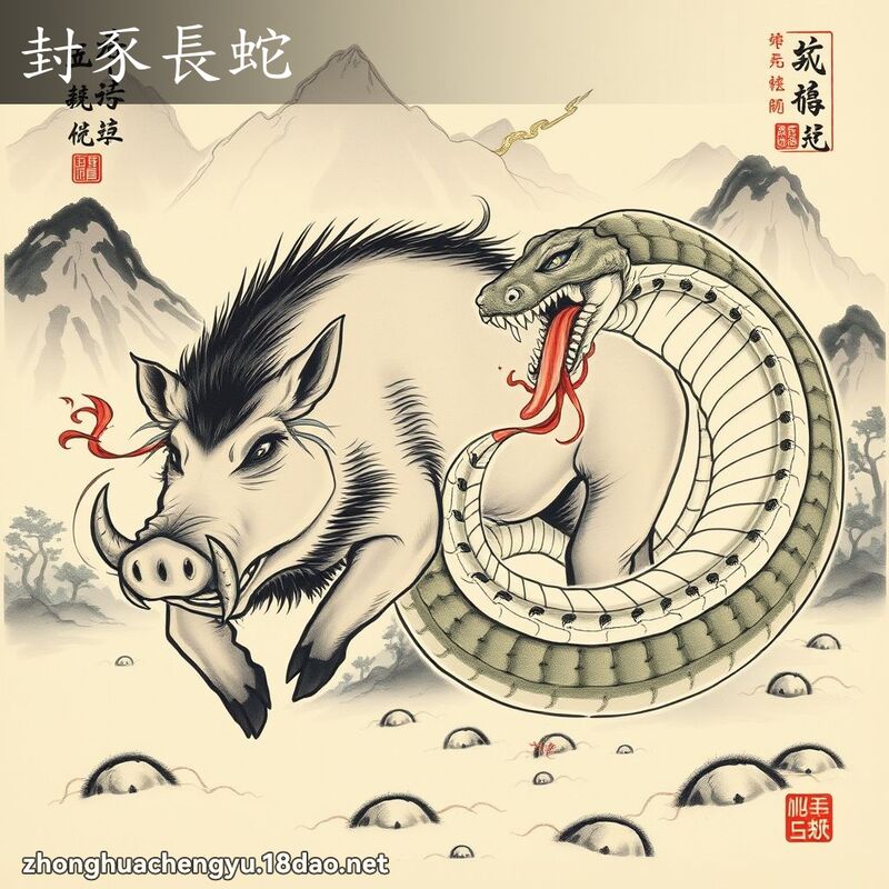 封豕长蛇 - 中华成语配图