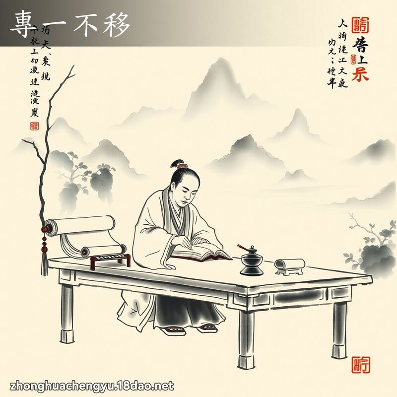 專一不移 - 中華成語配圖