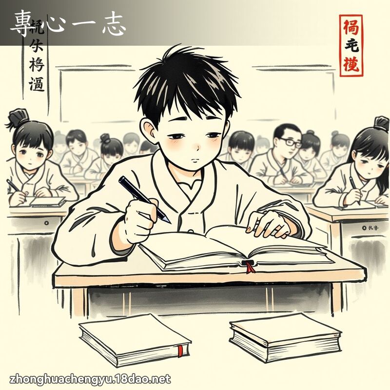 專心一志 - 中華成語配圖