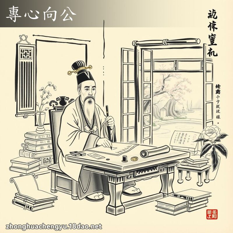 專心向公 - 中華成語配圖