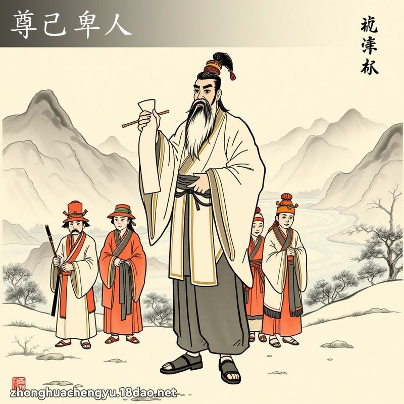 尊己卑人 配图