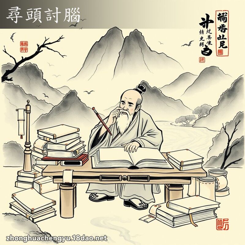 寻头討脑 - 中华成语配图