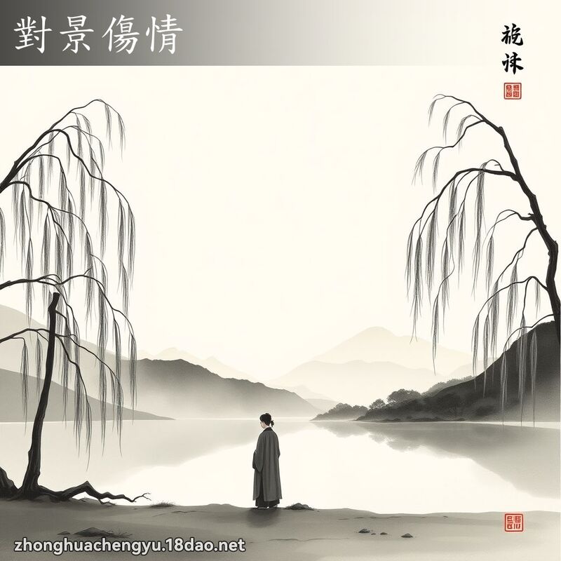 對景傷情 - 中華成語配圖