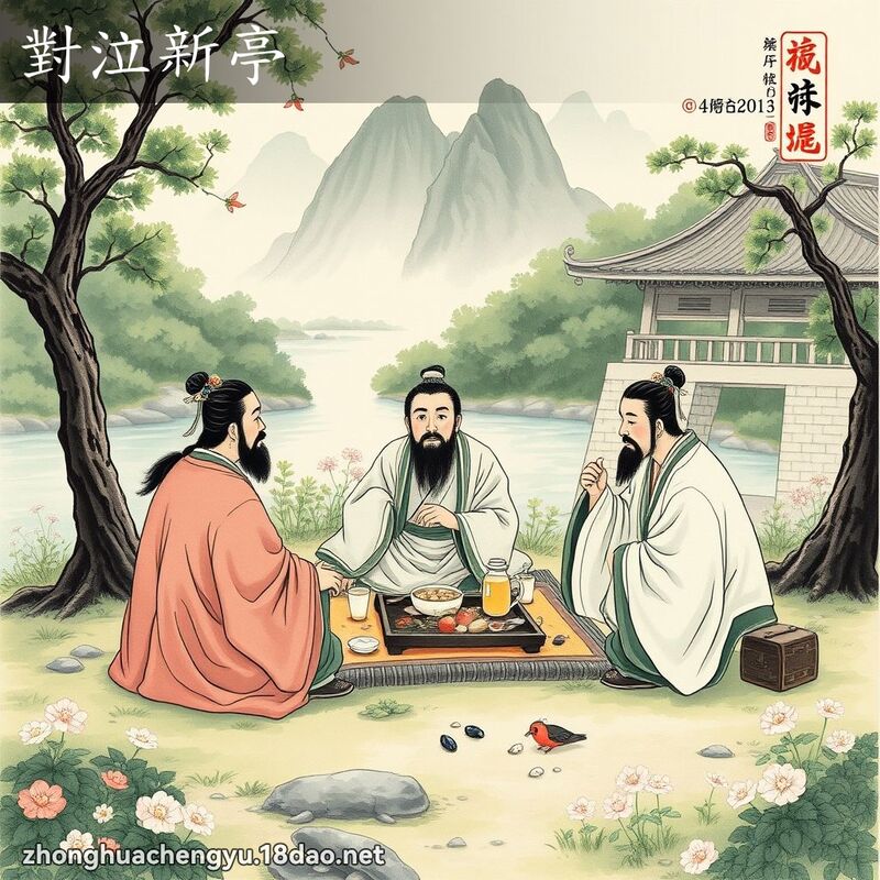 对泣新亭 - 中华成语配图