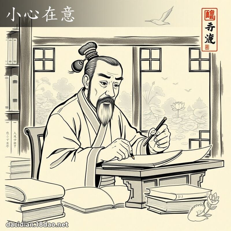 小心在意 - 中华成语配图