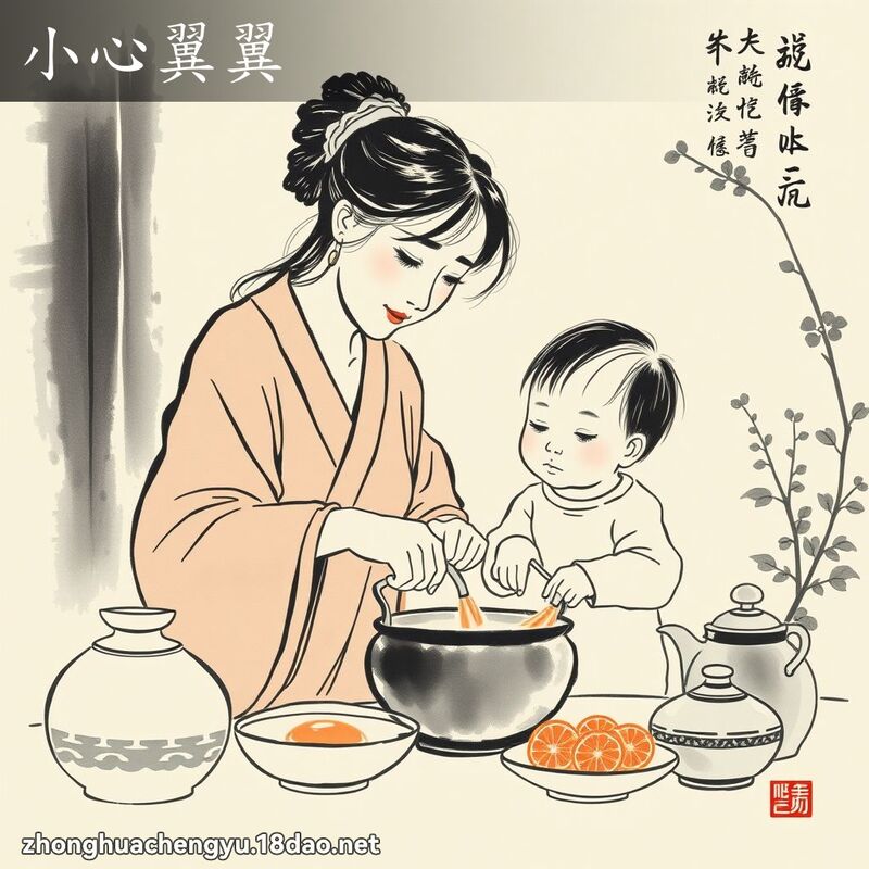 小心翼翼 - 中华成语配图