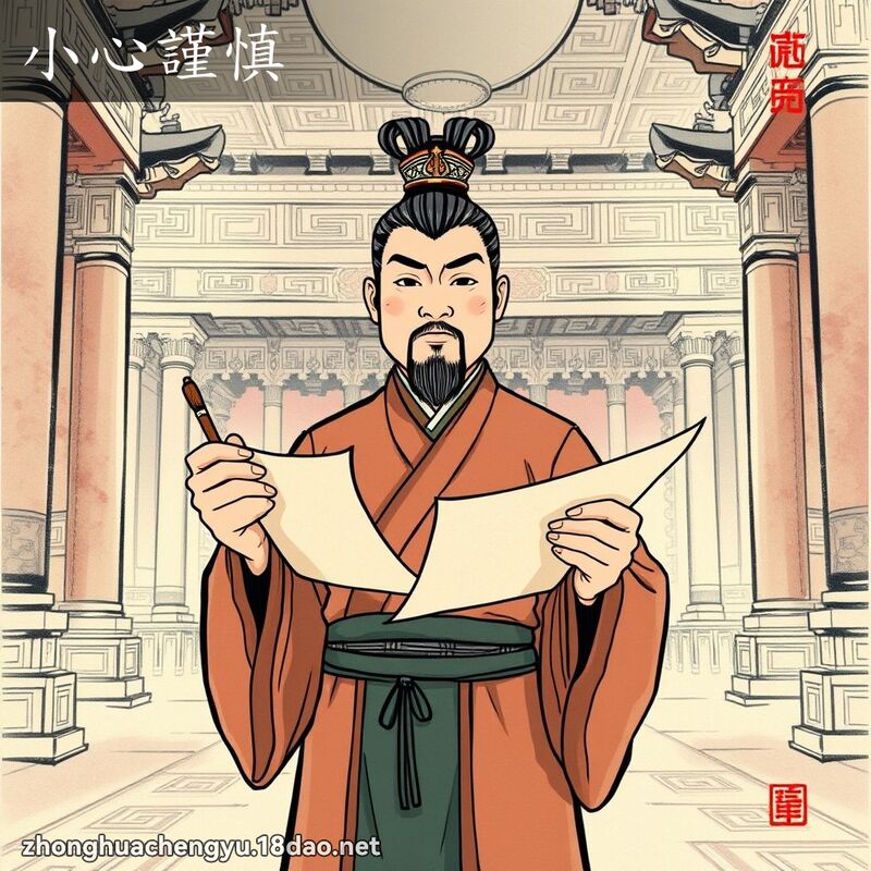 小心謹慎 - 中華成語配圖