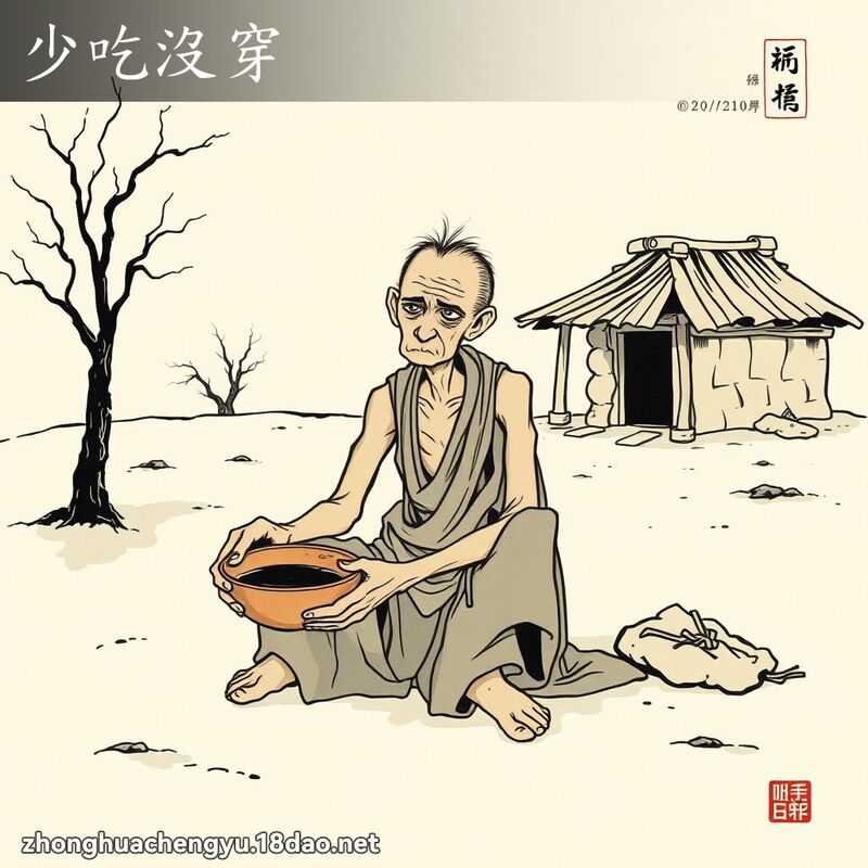 少吃没穿 - 中华成语配图