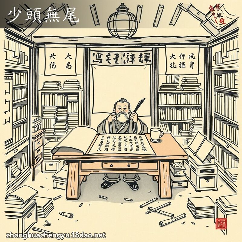 少頭無尾 - 中華成語配圖