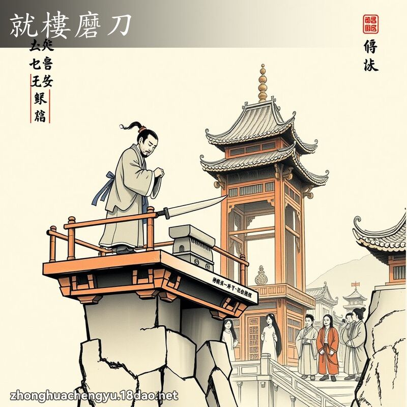 就樓磨刀 配图