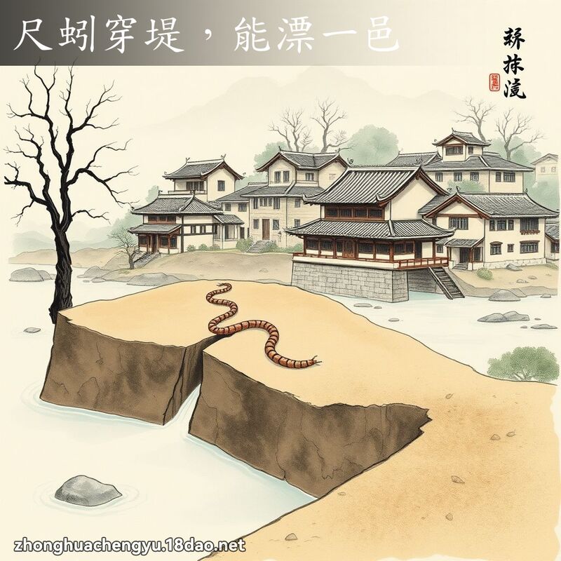 尺蚓穿堤,能漂一邑 配图