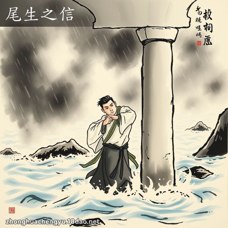 尾生之信 - 中華成語配圖