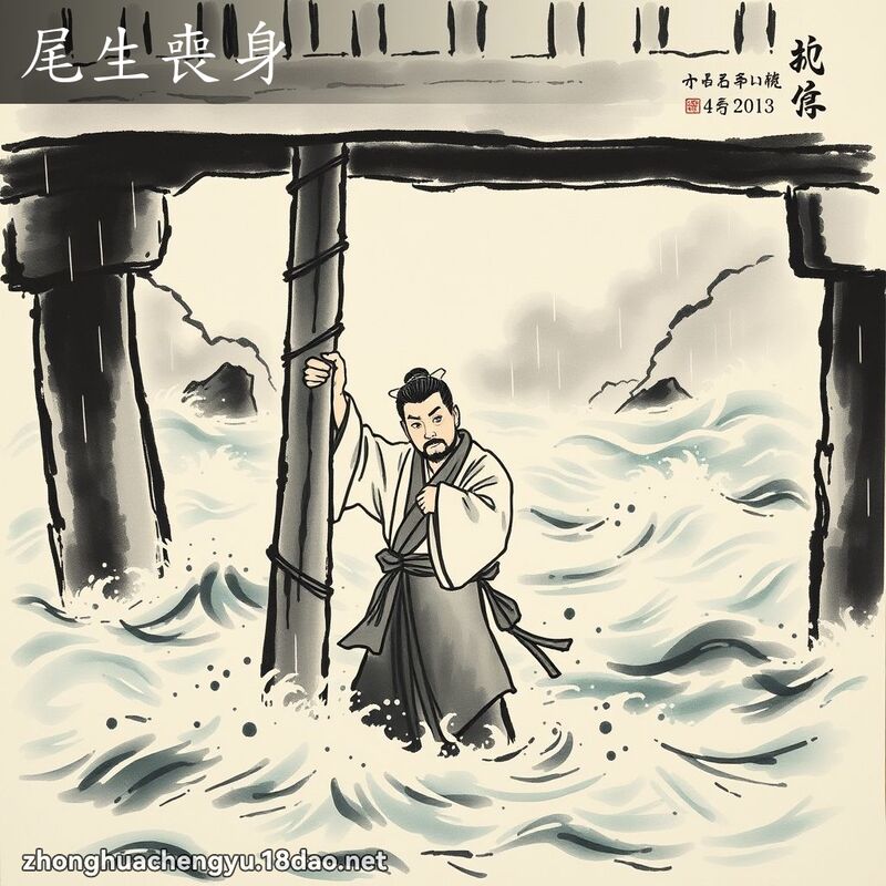 尾生喪身 配图