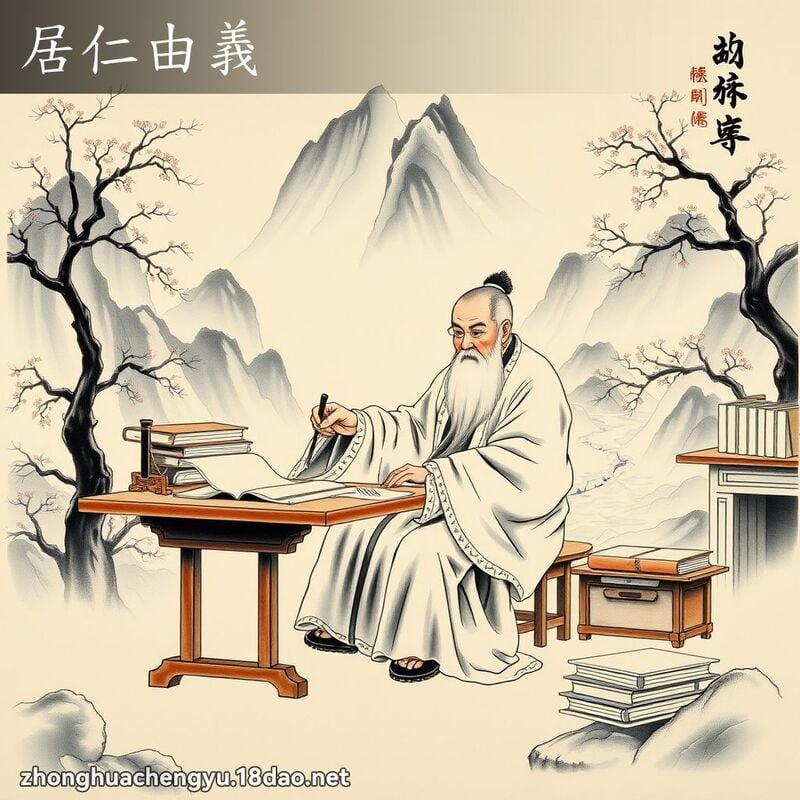 居仁由義 配图
