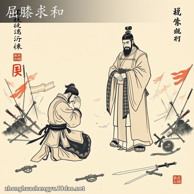 屈膝求和 配图