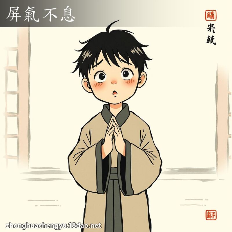 屏氣不息 配图