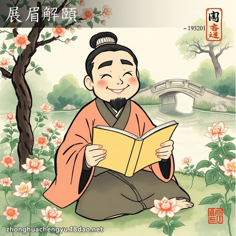 展眉解頤 配图