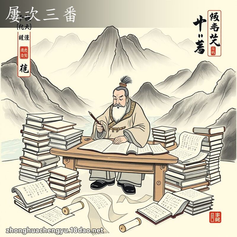 屢次三番 配图