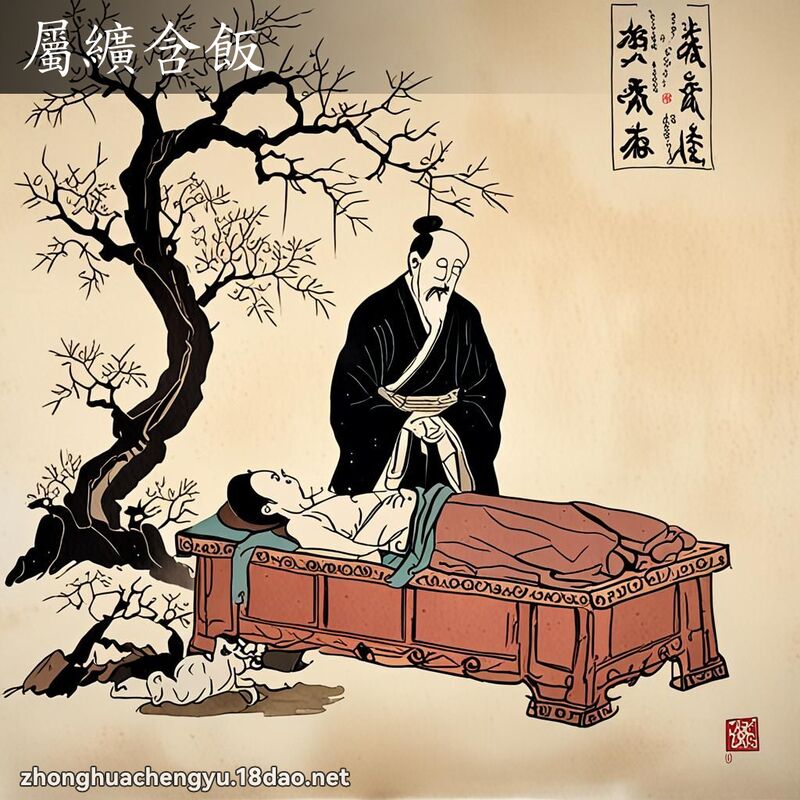 屬纊含飯 配图
