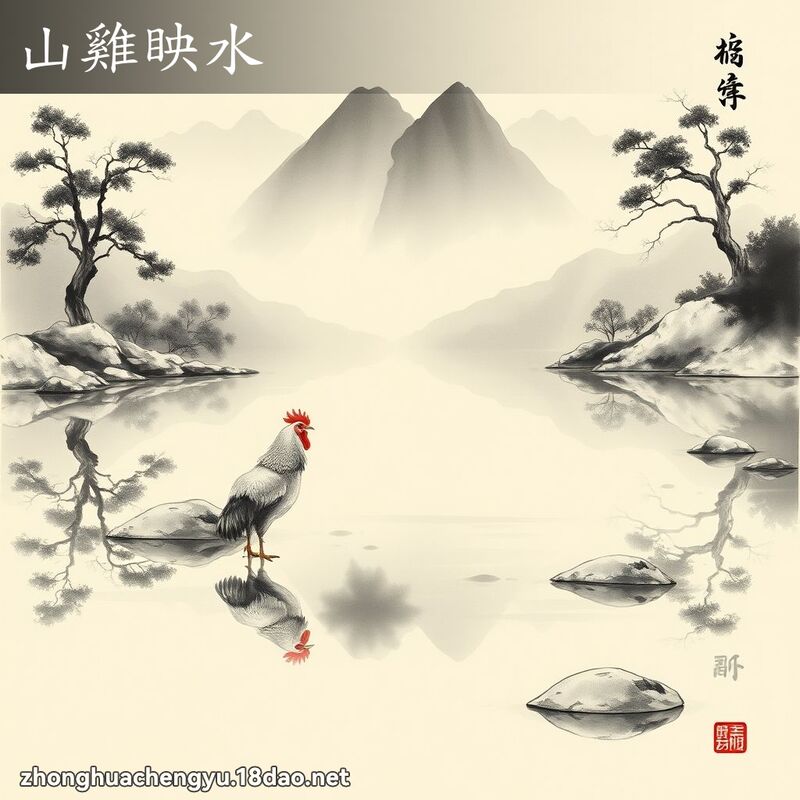 山雞眏水 - 中華成語配圖