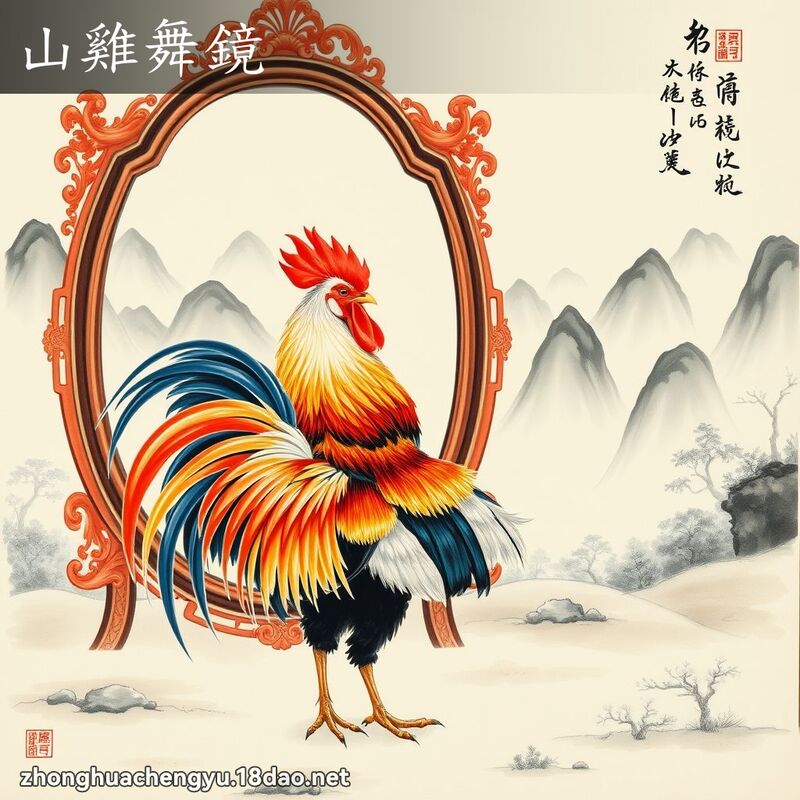 山雞舞鏡 - 中華成語配圖