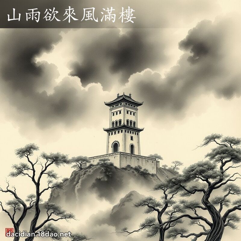 山雨欲來風滿樓 - 中華成語配圖