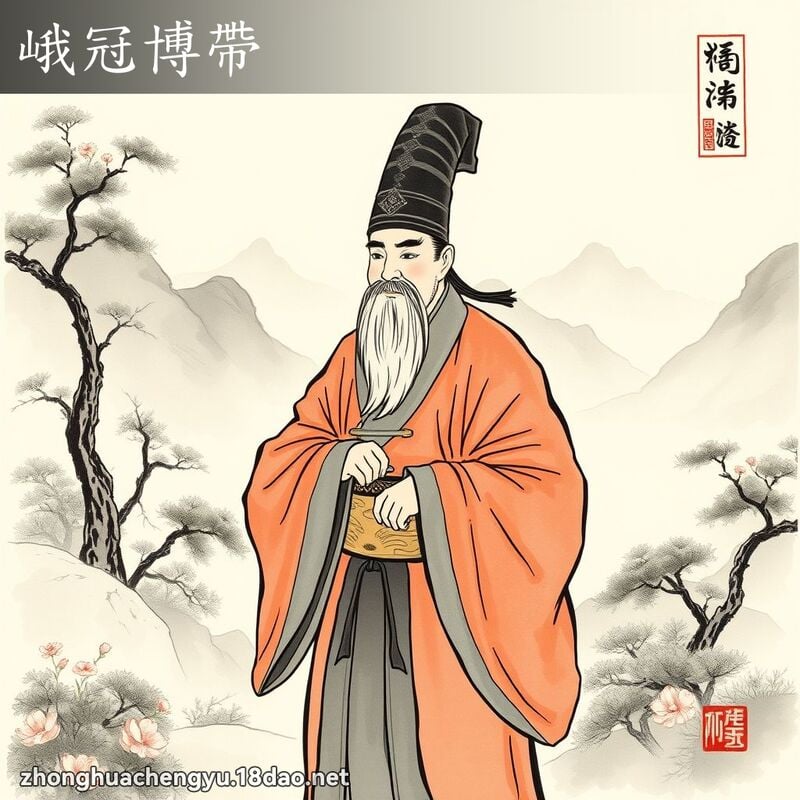 峨冠博帶 - 中華成語配圖