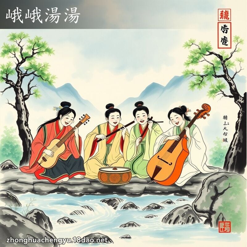 峨峨湯湯 - 中華成語配圖
