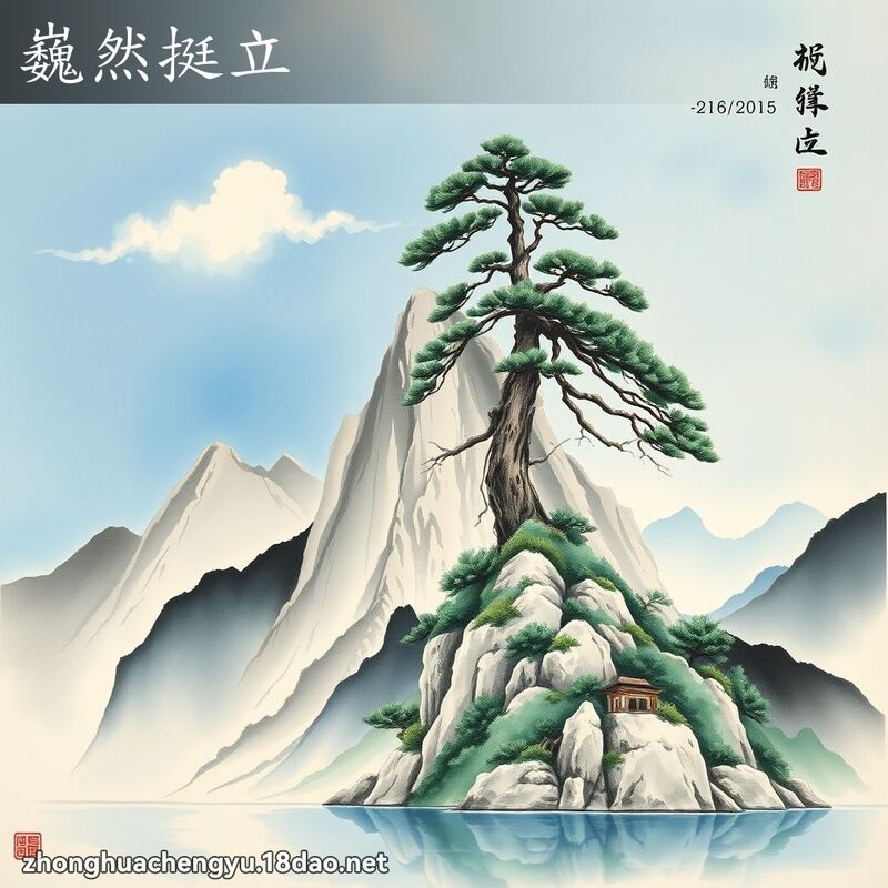 巍然挺立 - 中华成语配图