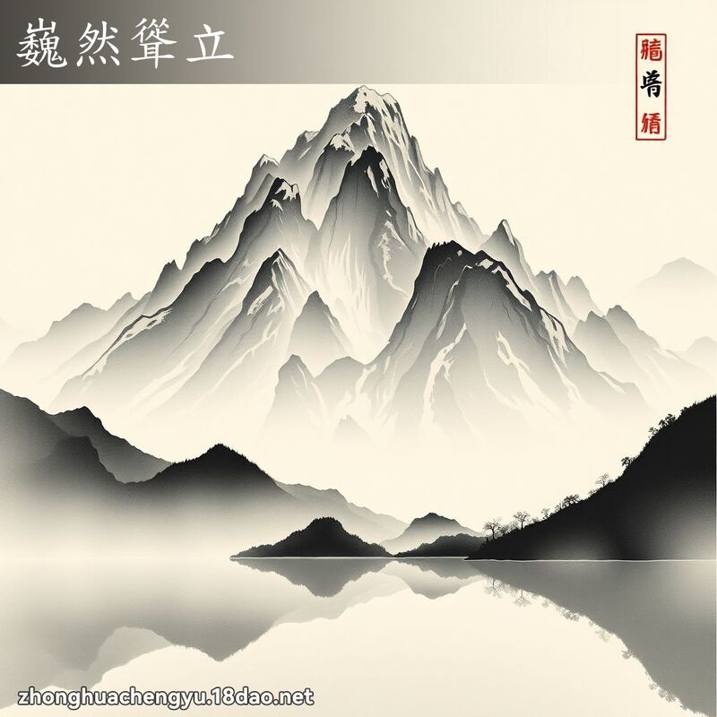 巍然聳立 - 中華成語配圖