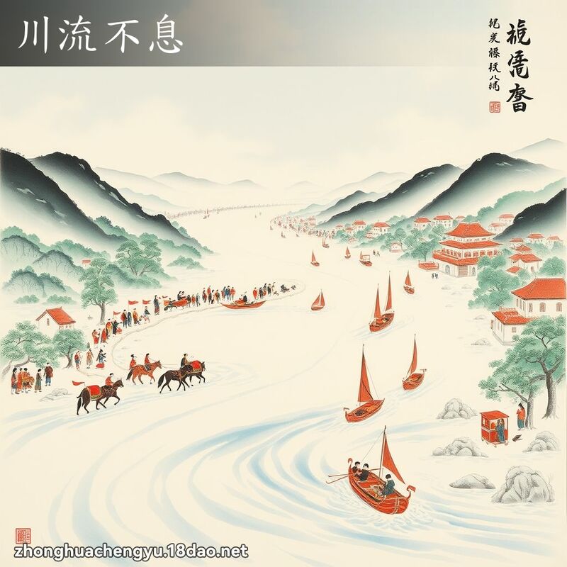 川流不息 配图