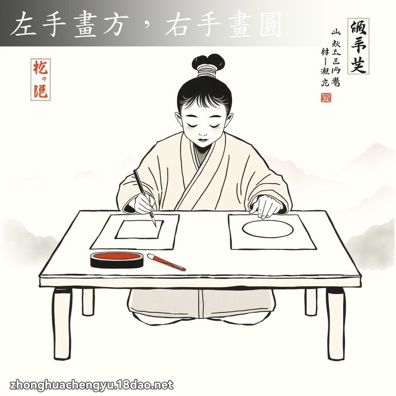 左手畫方,右手畫圓 配图