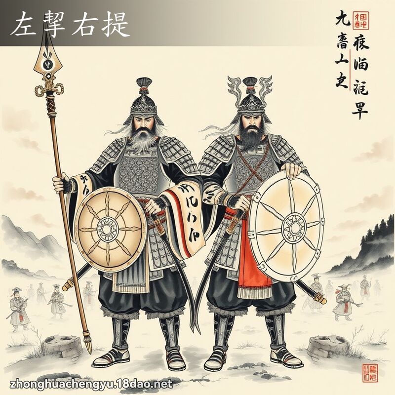 左挈右提 - 中華成語配圖