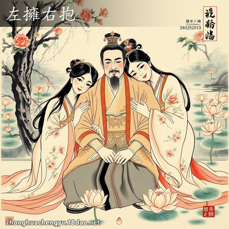 左擁右抱 配图