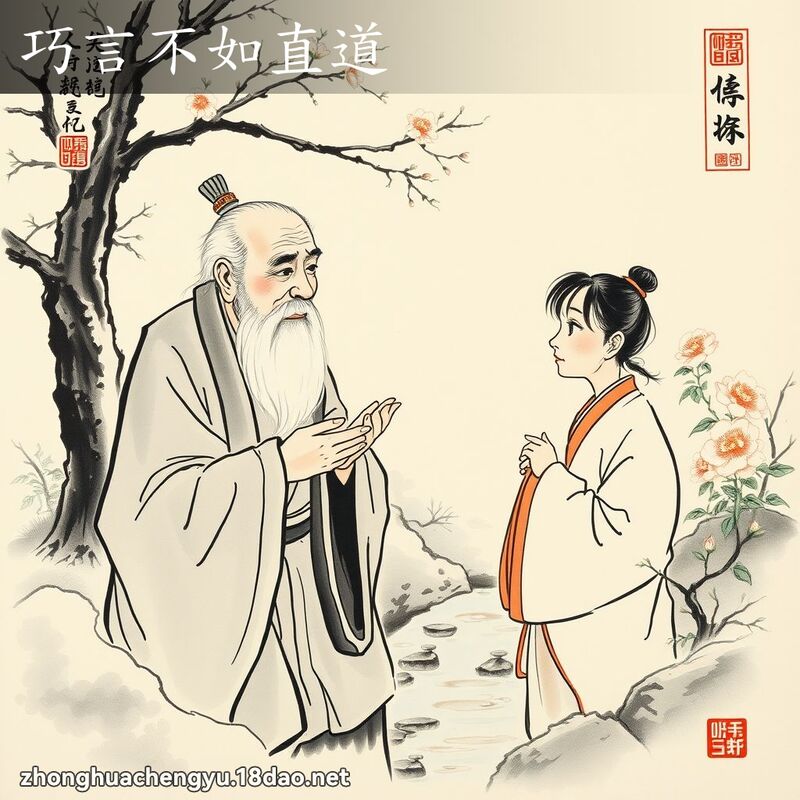 巧言不如直道 - 中華成語配圖