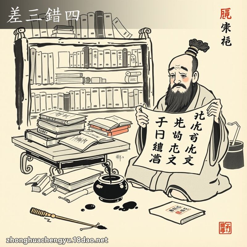 差三錯四 - 中華成語配圖
