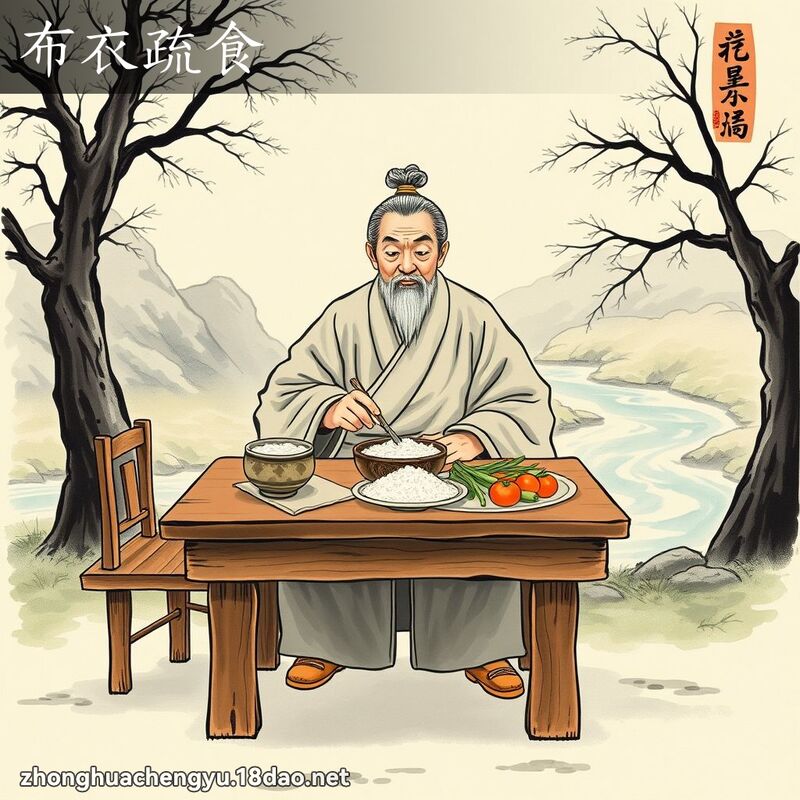 布衣疏食 - 中華成語配圖