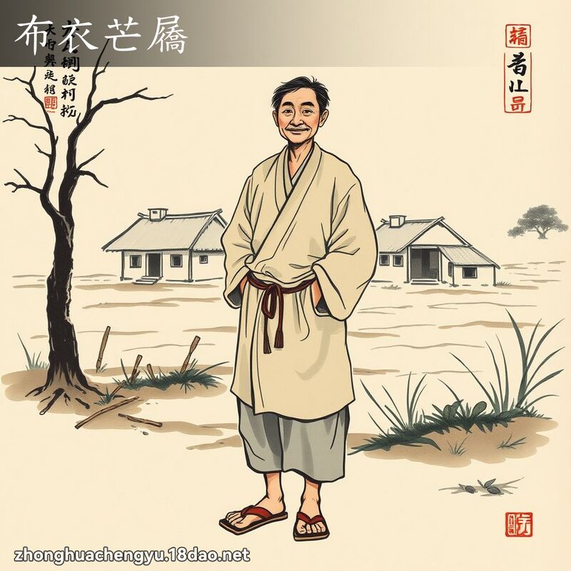 布衣芒屩 - 中华成语配图