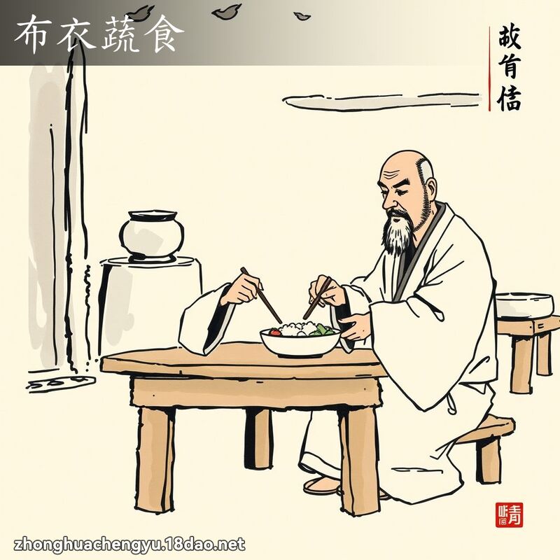 布衣蔬食 - 中華成語配圖
