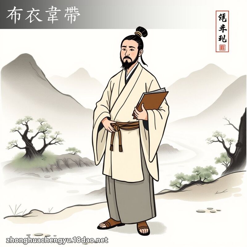 布衣韋帶 - 中華成語配圖