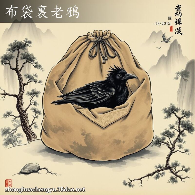 布袋裏老鴉 - 中華成語配圖