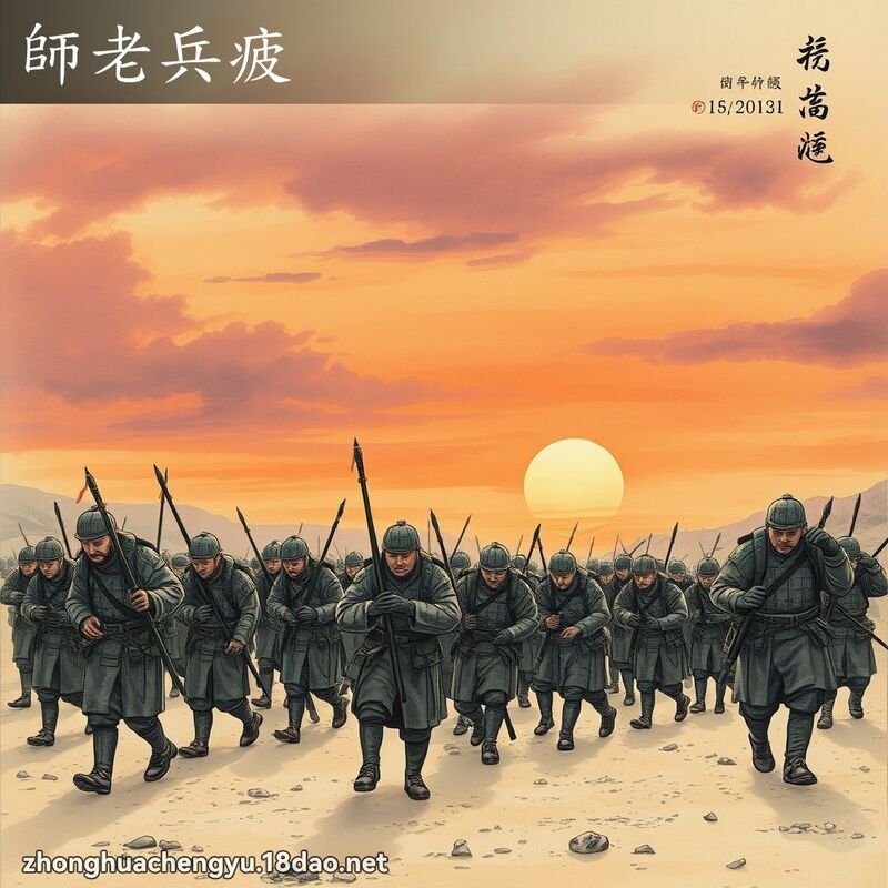 师老兵疲 - 中华成语配图