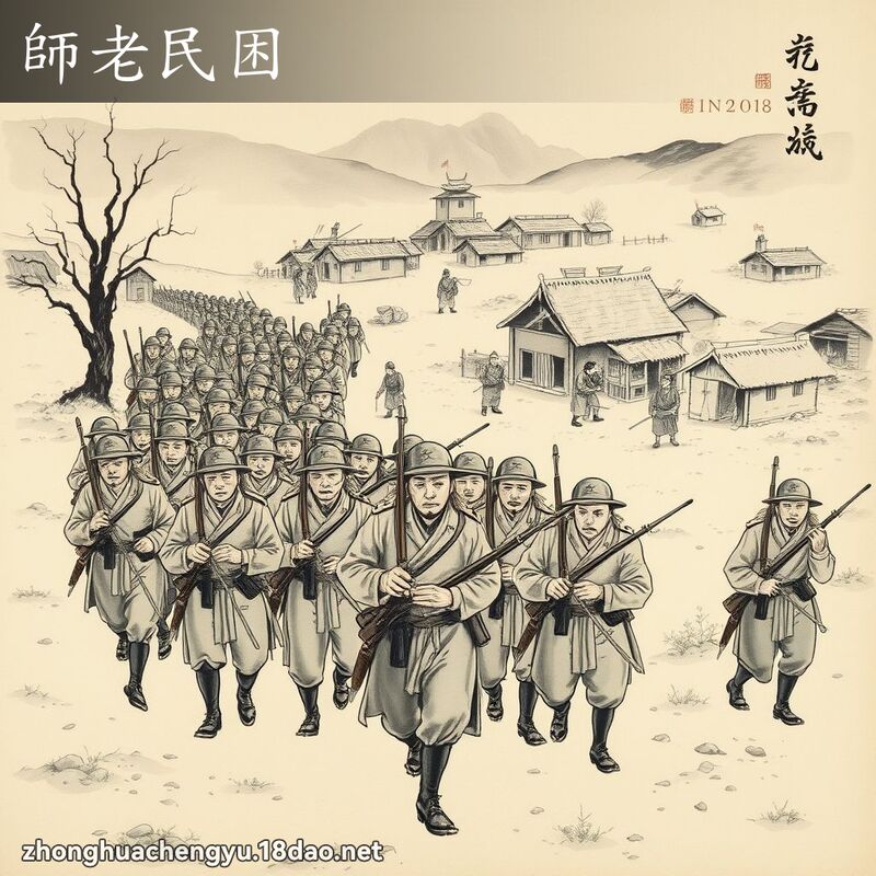 師老民困 - 中華成語配圖