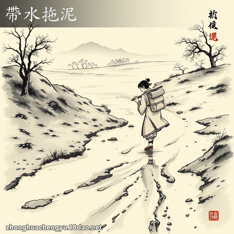 帶水拖泥 配图