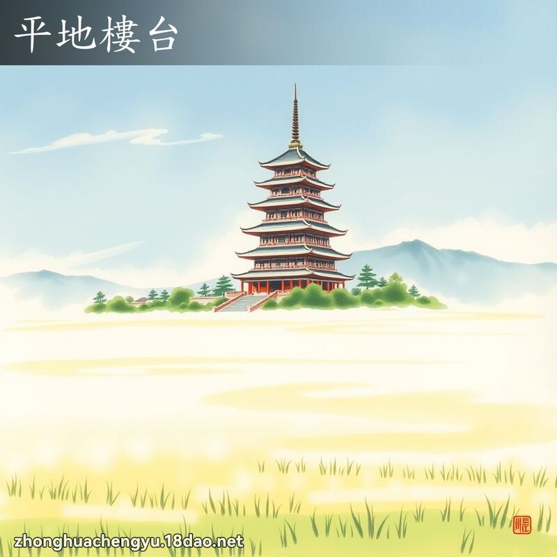 平地樓台 - 中華成語配圖