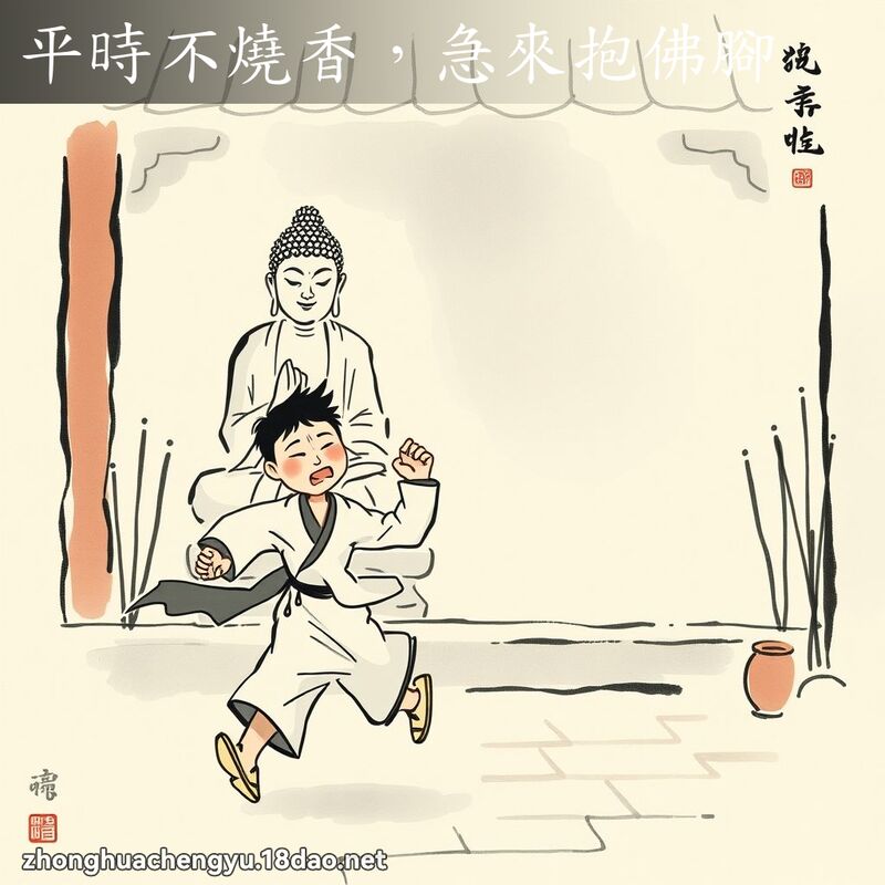 平時不燒香，急來抱佛腳 - 中華成語配圖