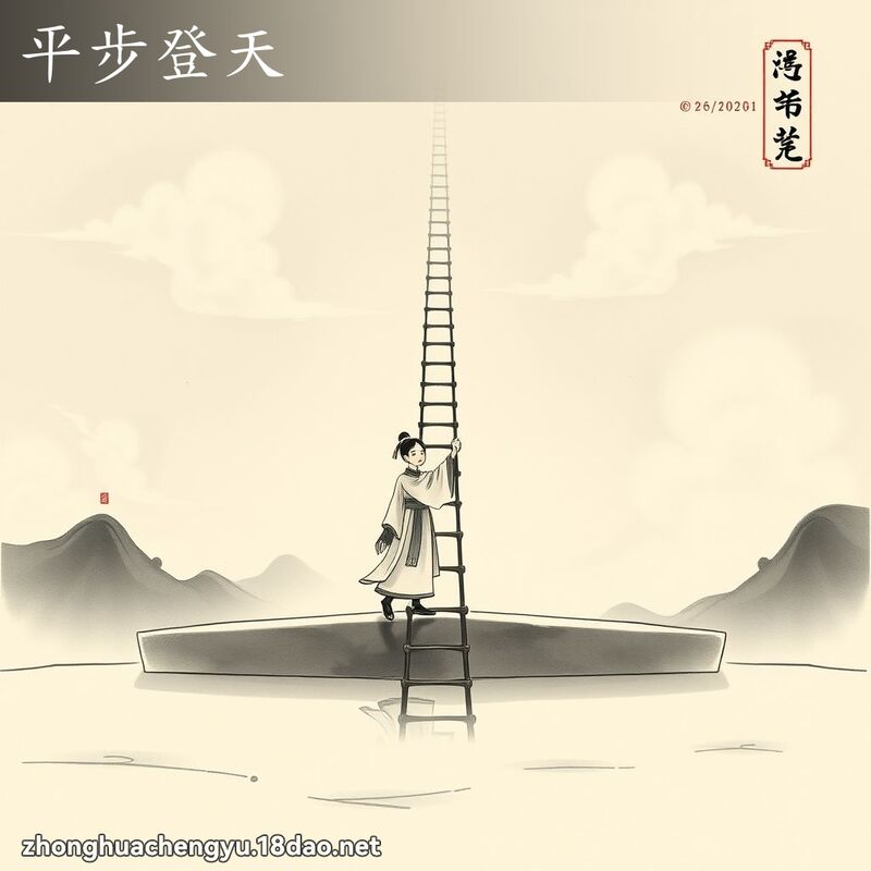 平步登天 - 中華成語配圖