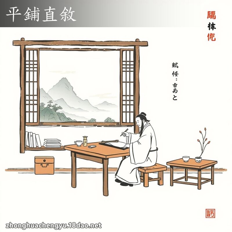 平鋪直敘 - 中華成語配圖