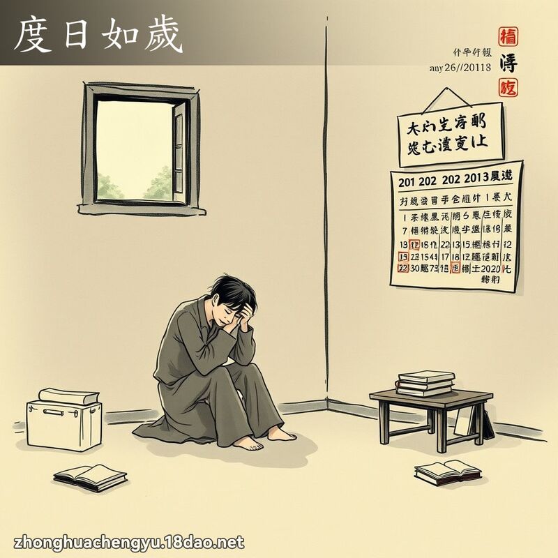 度日如歲 - 中華成語配圖